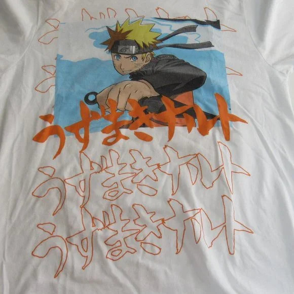 Men's Naruto White Short Sleeve Graphic Uzumaki T-Shirt Size S - Picture 3 of 6